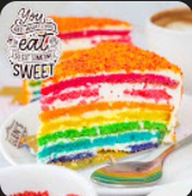 Rainbow Cake, slice